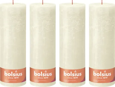 Immagine prodotto di set di 4 candele a colonna - Altezza 30 cm - Diametro 10 cm - Rustico - Perla morbida