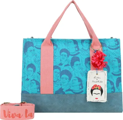 Produktbild von Fritzi aus Preußen Schultertasche Umhängetasche Canvas Fritzi x Frida Kahlo Tote Bag Limited Frida Heads türkis