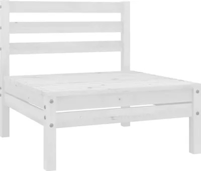 Produktbild von The Living Store Garten-Mittelsofa Weiß Kiefer Massivholz