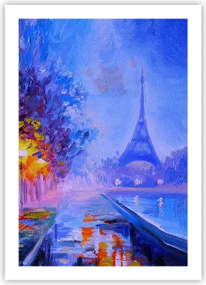 Produktbild von Poster - Poster ohne Rahmen - Paris Laternen Eiffel - 50x70 cm - Wand Bild - Wanddeko - Wandbilder - Kunstposter - Wandposter - Bilder - Kunstdruck - Wanddekoration - Wandbild - P2XPA50x70-4199