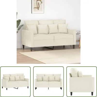 Produktbild von The Living Store 2-Sitzer-Sofa Creme 120 cm Samt