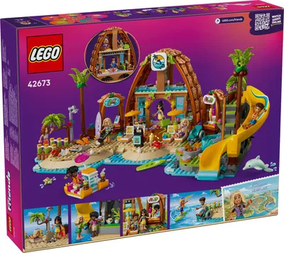Produktbild von LEGO Friends Familienurlaub im Strandresort - Spielzeug mit 6 Mini-Puppen, Schildkröte & Delfin Tierfigur, Eisstand und Zubehör - Kreatives Geschenk zum Geburtstag für Mädchen ab 8 Jahren - 42673