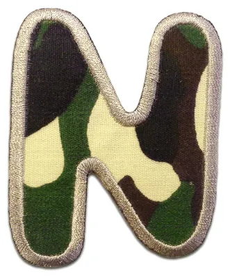 Produktbild von Buchstabe N - 6.3x4.8cm: Alphabet Buchstaben Einzeln Auswählbar - Aufnäher, Bügelbild, Aufbügler, Applikationen, Patches, Flicken, Zum Aufbügeln