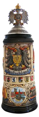Bierglas Städte Seidel 0,75 L mit Zinndeckel