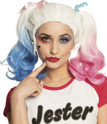 Produktbild von Aufregende Harley Joker Perücke Bunt