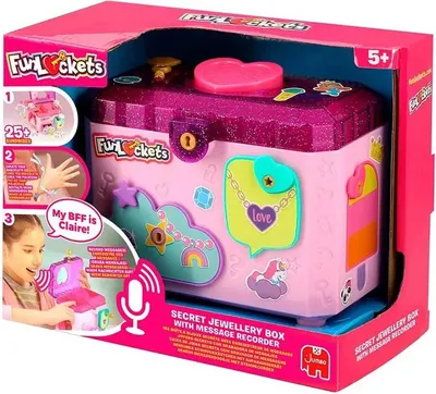 Obrázek produktu pro Jumbo Funlockets - Secret Jewellery Box with Message Recorder, Dětský, Vícebarevný, Dívka, Čína, 5 rok/roky, 99 rok/roky