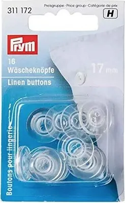 Produktbild von Wäscheknöpfe, transparent, 18 Stück, 15 mm Durchmesser