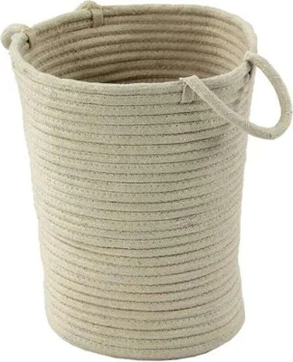 Image de Panier en coton effet cordage écru 45x30x40