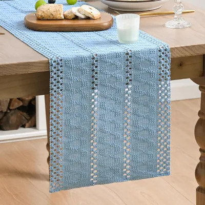 Productafbeelding van Tafelloper - Polyesterkatoen - Hemelsblauw - 30 x 143 cm