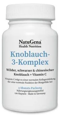 Produktbild von Knoblauch-3-Komplex schwarzer Knoblauch+Vit.C Kps. 120 St