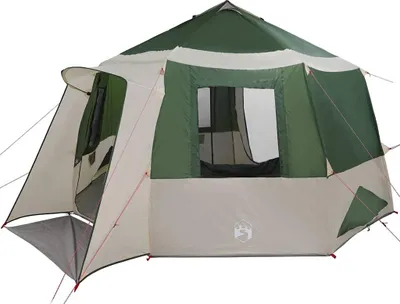 Produktbild von vidaXL Kabine Zelt 12-Personen Grün und Weiß 405 x 405 x 273 cm