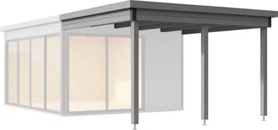 Produktbild von Weka Anbaudach für Designhaus 412 Gr. 2 hellgrau 300 x 322 cm