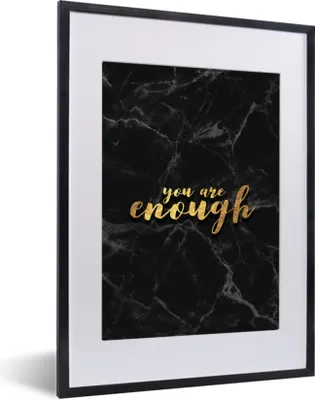 Produktbild von MuchoWow® Gerahmtes Poster Zitate - Sprichwörter - Gold - Marmor 30x40 cm - Poster mit Schwarzem Bilderrahmen Wandposter Rahmen Foto Bilder - Wandposter Schlafzimmer