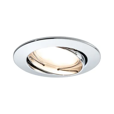Produktbild von Paulmann LED Einbaustrahler Set Chrom schwenkbar IP23 7W LED Coin Modul warmweiß 2700K D84 für 68er Loch DIMMBAR