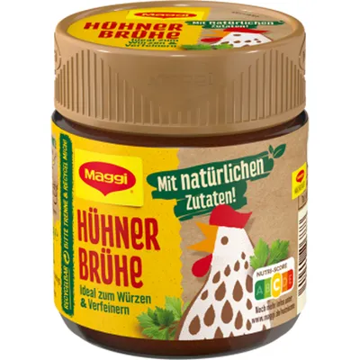 Produktbild von Maggi Hühner Brühe würzig herzhaft lecker ergibt 4 Liter 92g