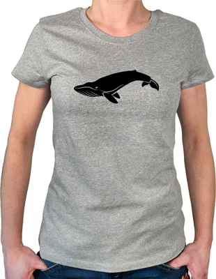 Produktbild von Huuraa Damen T-Shirt Wal Silhouette XL Sport Grey Bio Baumwolle Fairtrade Damenshirt Geschenkidee