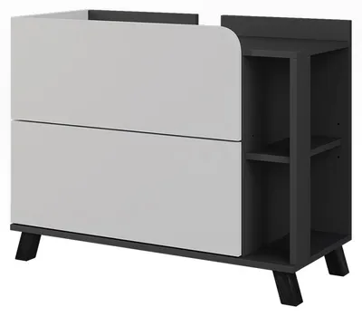 Obrázok produktu pre Spodná skrinka pod umývadlo Vicco Karen biely/antracitová 80 x 65 cm s 2 zásuvkami, Model 62829