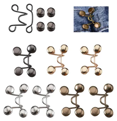 8 Paar verstellbare Hosenband-Clips, Jeansknöpfe, Taillenversteller