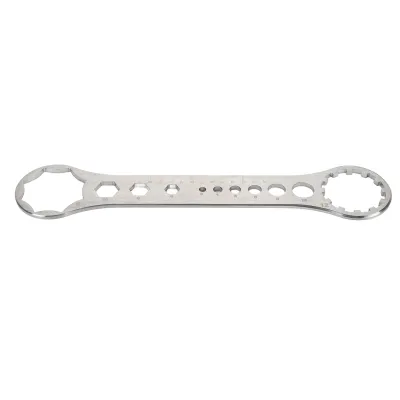Imagen del producto de Llave para horquilla de bicicleta, Llave para horquilla de bicicleta, Llave para horquilla de bicicleta de montaña, Herramienta de reparación para horquilla delantera de bicicleta, Llave para desmontar e instalar tapas, Llave de reparación para horquilla delantera, Llave para horquilla delantera de 8T a 12T