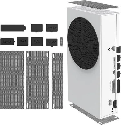 Produktbild von Stoffilter-Kit für Xbox Series S mit 8 Silikon-Stoffbeschermern und 4 PVC-Mesh-Filter-Covers für optimales Wartungsziel