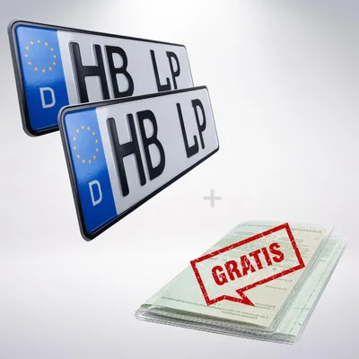 Produktbild von 2 Stück 38x11cm Kennzeichen Wunkschkennzeichen DIN- PKW LKW Autokennzeichen Nummernschild 380 x 110mm auch für Fahrradträger,Anhänger und LKW