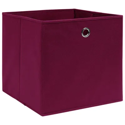 Image de vidaXL Boîtes de rangement 10 pcs. Rouge foncé 32x32x32 cm Tissu