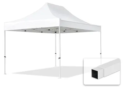 Obrázek produktu pro Nůžkový stan 3x4,5 m, ocel, bez bočnic bílá
