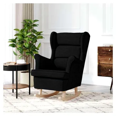 Produktbild von Schaukelstuhl, Schaukelstuhl, Relaxsessel, Schwarz, 74 x 90 x 102 cm, Stoff