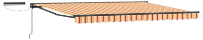 Produktbild von Elektrische ausziehbare Markise - CLORIS - Wettersensor - Gelb und Orange 5x3,5 m - Markisen C1470