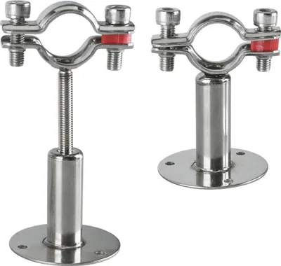 Obrázek produktu pro Sada 2 kusů nastavitelných držáků z nerezové oceli se šrouby, montáž na strop, svorky pro trubky a tyče o průměru 32–34 mm