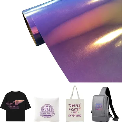 Produktbild von 12"x5ft Regenbogen-Laser-Gravurfilmrolle (Regenbogen Laser Blau) für Textilhandwerk