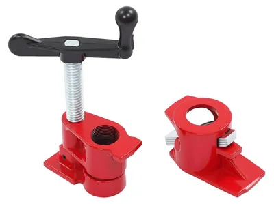 Immagine prodotto di Morsetti per tubi Holzleim - Set di 6 pezzi - Acciaio titanio ad alta resistenza - Per tubi da 26,5 mm - Morsetti a serraggio rapido per lavori in legno - Colore: rosso