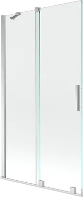 Produktbild von Mexen Velar 2-Flügel-Badewannenwand Regulierbare 100 x 150 cm, transparent, chrom - 896-100-000-01-01