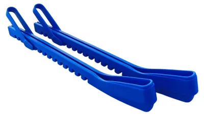 Produktbild von Größenverstellbare Kufenschoner für Schlittschuhe, blau, einfach anzubringen
