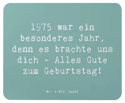 Produktbild von Mr. & Mrs. Panda Mouse Pad Spruch 1975 Geburtstag - Meeresbrise - Geschenk, Alter, Geburtsjahr, du bist besonders, Geburtstagswünsche, Mauspad, Mousepad, Happy Birthday