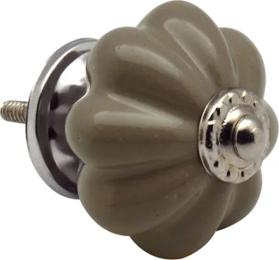 Produktbild von Nicola Spring floraler Keramik-Möbelknopf – Grau