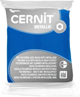 Produktbild von Cernit Polymer Clay Metallic Polymer-Ton Blue 56 g