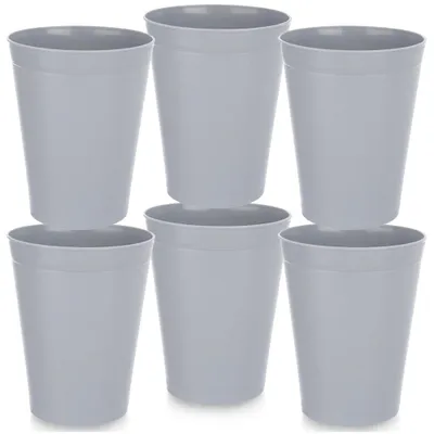 Immagine prodotto di Set di 6 tazze in plastica, grigie, 300 ml