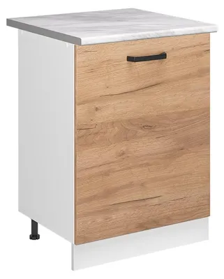 Imagen del producto de Mueble bajo de cocina Vicco R-Line Roble dorado/Blanco 60 cm con 1 puerta encimera Mármol, Model 72101