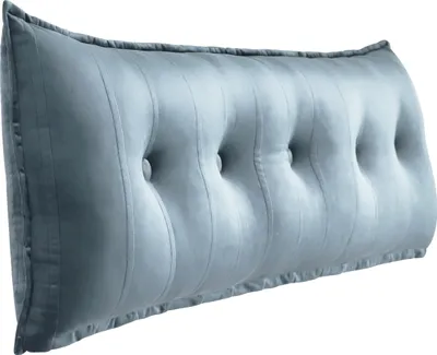 Produktbild von Großes dekoratives Bettkissen, Ergonomisches Kopfteilkissen in Leinenoptik, Lesekissen, Keilkissen, Rückenkissen, Ruhekissen, Dekokissen, Samt