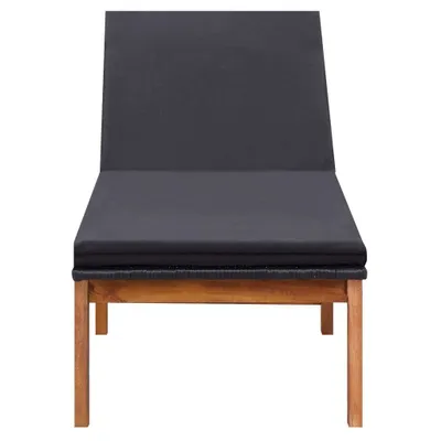 Immagine prodotto di vidaXL Lettino prendisole con cuscino in polirattan e legno massiccio di acacia