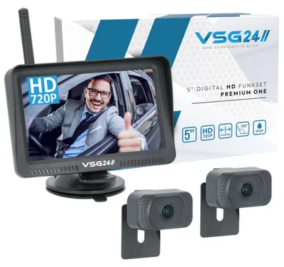Produktbild von 5" FUNK-HD-Set PREMIUM ONE mit 2 Kameras für PKW Wohnmobil oder Transporter RVS-24148