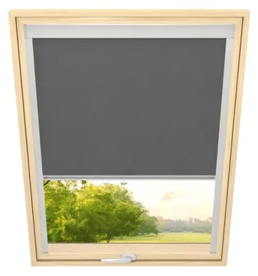 Produktbild von Time4blinds - Dachfenster Rollo - 613mm(B), 1417mm(L) - Verdunkelungsrollo - Anthrazit