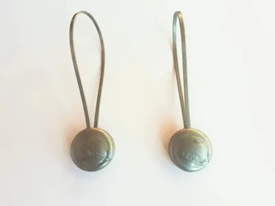 Image de 2 aimants décoratifs pour rideaux, couleur argent