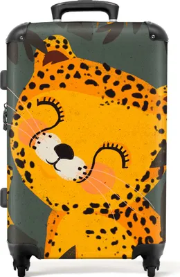 Produktbild von NoBoringSuitcases.com® Großer Koffer - Gepard - Tiere - Dschungel - Kinder - Kombinationsschloss TSA - Hartschalen Trolley 4 Rollen - 72 liter - Reisekoffer - 66 cmKoffer Mittelgroß 67x43x25 cm, 72L,