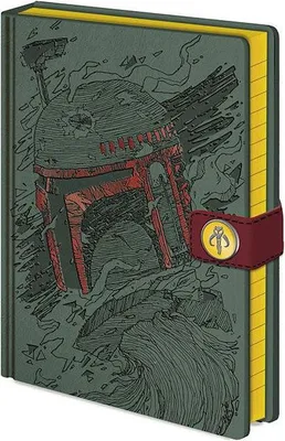 Produktbild von Boba Fett Premium A5-Notizbuch mit linierten Seiten und Gummibandverschluss