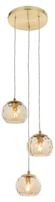 Image de Suspension Dimple | 3 ampoules | 7 W E14 | Métal/verre