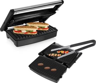 Produktbild von Großer Elektro Kontaktgrill & Grillzange Multigrill Tischgrill 1500Watt, 27x18cm