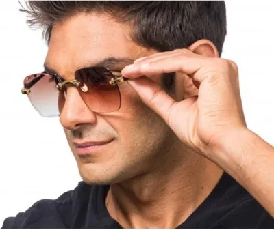 Produktbild von Brille ohne Rahmen | Braune Partybrille mit Verlaufsgläsern