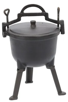 Image de Casserole en fonte, capacité de 5 litres, diamètre de 24,5 cm, hauteur de 16 cm, type barbecue à charbon, e CE